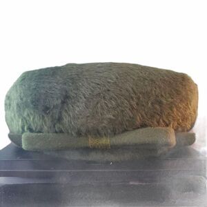 Vintage Martelle W Germany 60s Mod Green Faux Fur Hat Winter Pillbox